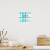 bleu plaid ajouter votre propre devis poster perso (Cuisine)