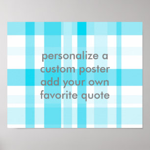 bleu plaid ajouter votre propre devis poster perso