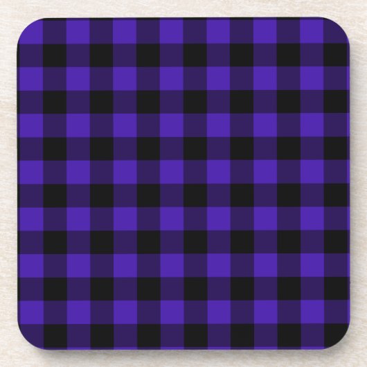Bleu Plaid Check Dessous de verre Design moderne (Devant)