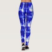 Bleu plaid ours leggings motifs (Dos)