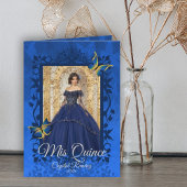 Bleu plié Quinceanera Butterfly Invitation