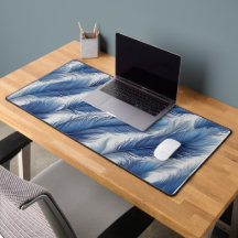 Bleu Plumes Motif