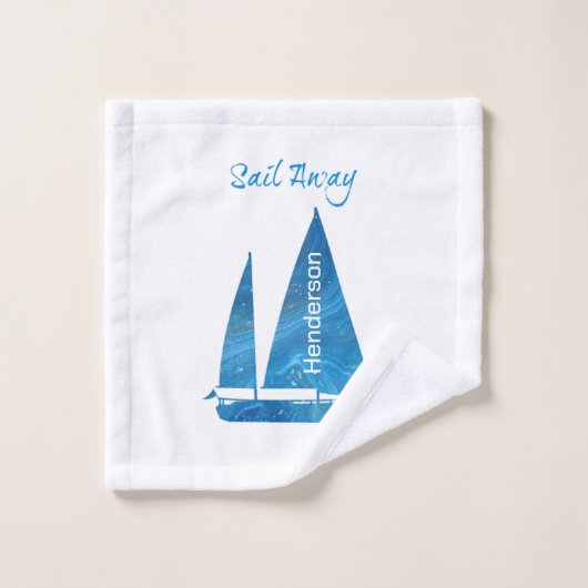 Bleu Plutôt Bleu Nautique (Gant de toilette)