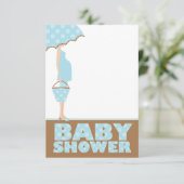 Bleu Pois Baby Shower Invitations (Debout devant)
