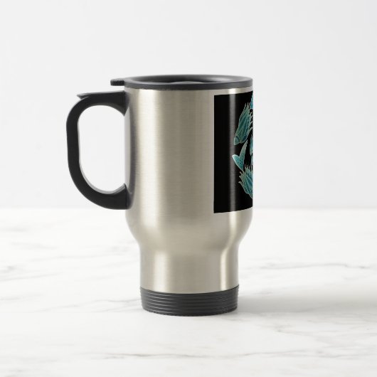 Bleu Poisson Cerclant Mug (Gauche)