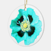 Bleu Poppy rond ornement blanc (Gauche)