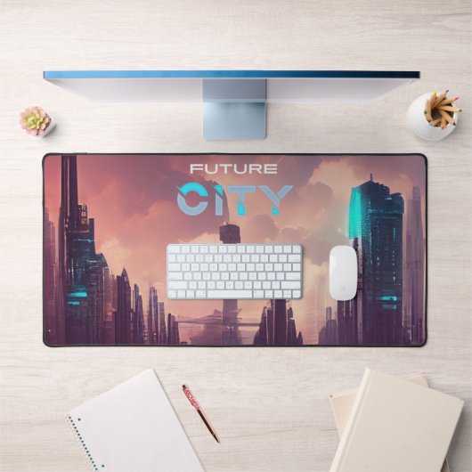 Bleu pourpre coloré futur Cyberpunk City (Bureau 1)