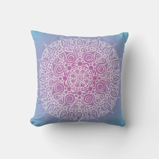 Bleu/pourpre de coussin de conception de yoga de (Recto)