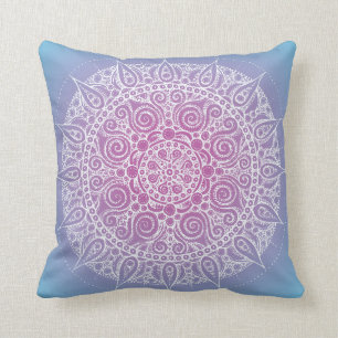 Bleu/pourpre de coussin de conception de yoga de