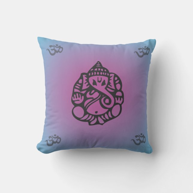 Bleu/pourpre de coussin de yoga de Ganesh (Recto)