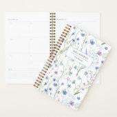 Bleu pourpre joli Fleur sauvage motif floral 2026 (Devant avec enveloppe)