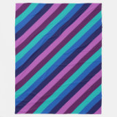 Bleu pourpre Turquoise rayures Grosse couverture e (Devant)
