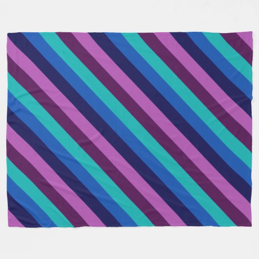 Bleu pourpre Turquoise rayures Grosse couverture e (Devant (Horizontal))