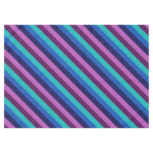 Bleu pourpre Turquoise rayures Moyen nappe (Devant (Horizontal))