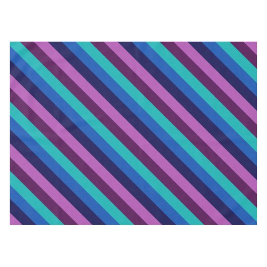 Bleu pourpre Turquoise rayures Petite nappe (Devant (Horizontal))