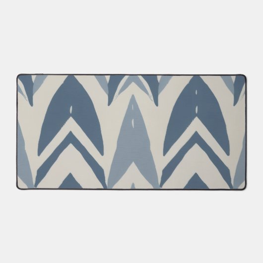Bleu Poussiéreux Batik Côtière Parang Chevron Géom (Recto)