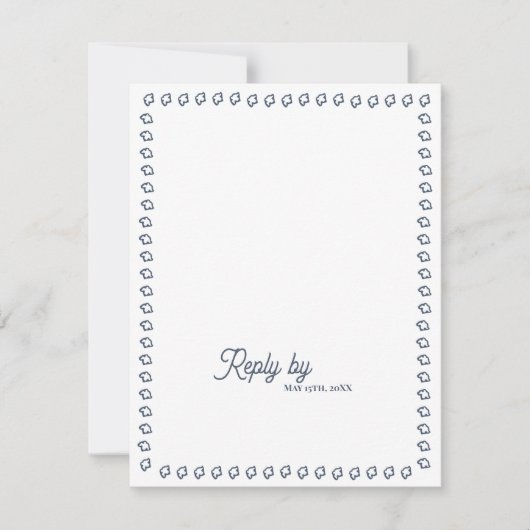 Bleu Poussiéreux Code QR Monogramme Vintage Cartes (Devant)