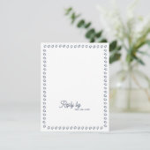 Bleu Poussiéreux Code QR Monogramme Vintage Cartes (Debout devant)