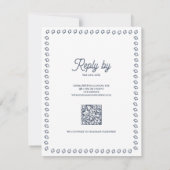 Bleu Poussiéreux Code QR Monogramme Vintage Cartes (Dos)