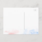 Bleu poussiéreux et faire-part de plage à la rose (Dos)