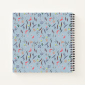 Bleu Poussiéreux | Floral | Monogramme | JOURNAL D (Dos)
