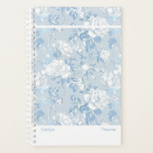 Bleu Poussiéreux Floral Petit