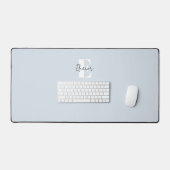 Bleu Poussiéreux Minimaliste Monogrammé (Clavier et souris)
