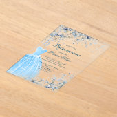 bleu poussiéreux Quinceañera Invitation (Poser)