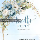 Bleu Poussiéreux Raffiné Fleurs Blanches RSVP