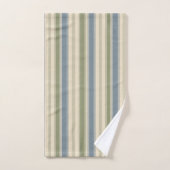 Bleu Poussiéreux & Vert Sauge Rayures Multi-Largeu (Serviette à main)