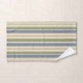 Bleu Poussiéreux & Vert Sauge Rayures Multi-Largeu (Serviette à main)