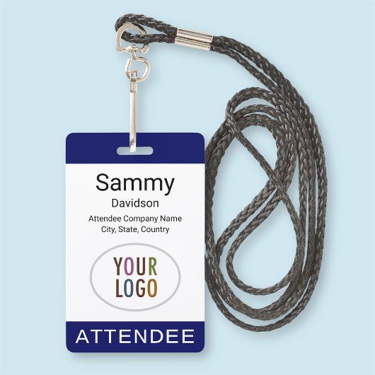 Bleu Présence Badge Logo de l'événement Lanyard Cl