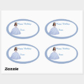 Bleu Princesse Anniversaire Cadeau Balise Stickers (Feuille)