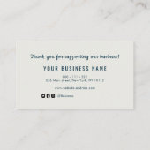 bleu professionnel merci carte de visite (Dos)