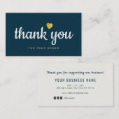 bleu professionnel merci carte de visite (Devant / Derrière)