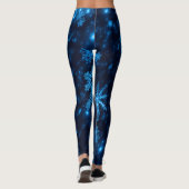 Bleu profond et flocon de neige brillant Leggings (Dos)