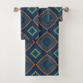 Bleu profond Motif mosaïque ethnique boho chic (En situation)