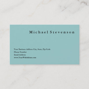 Bleu pur tendance simple Carte de visite simple