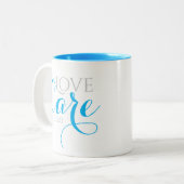 Bleu Quarantine Amour et soins Mug (Devant gauche)