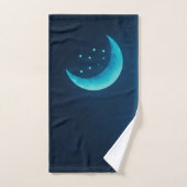 Bleu Quartier Lune et Montagnes | Lot de serviette (Serviette à main)