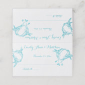 Bleu Rayon Hummingbird Mariage Cartes de lieu (Extérieur déplié)