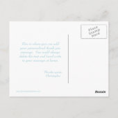 Bleu rayures d'éléphant merci carte postale (Dos)