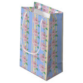 Bleu Regency Rose petit sac cadeau (Dos Angle)