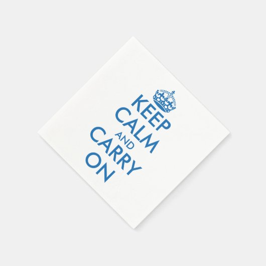 Bleu Restez calme et vos serviettes en papier text (Coin)