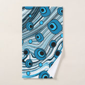 Bleu rétro chic avec Super noir et blanc (Serviette à main)