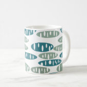 Bleu Rétro Holey Ovals Café Mug (Devant droit)