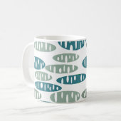 Bleu Rétro Holey Ovals Café Mug (Devant gauche)