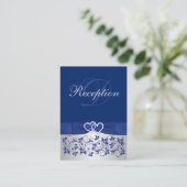 Bleu RIBBON IMPRIMÉ, Carte de boîtier floral argen (Debout devant)