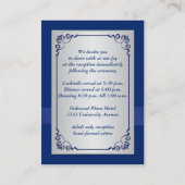 Bleu RIBBON IMPRIMÉ, Carte de boîtier floral argen (Dos)