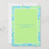 Bleu RIBON IMPRIMÉ, Invitation vert 65e anniversai (Dos)